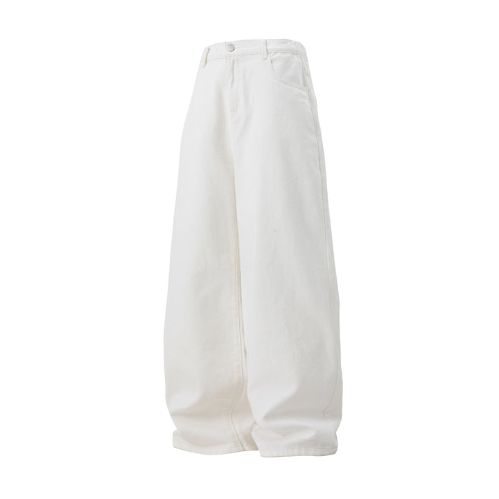 Damen Ultraweite Jeanspalazzo‑Hose mit hoher Taille und minimalistischen Nahtdetails Drune