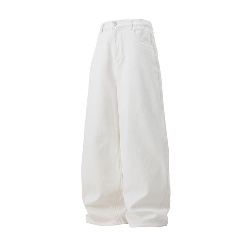 Damen Ultraweite Jeanspalazzo‑Hose mit hoher Taille und minimalistischen Nahtdetails Drune