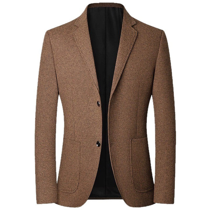 Herren Leichter City-Blazer ungefütterte Konstruktion mit Strukturmuster und aufgesetzten Fronttaschen Drune