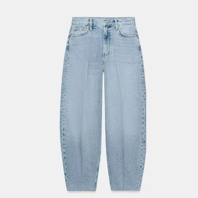 Damen Hochtaillierte Baggy-Jeans mit weitem Bein und klassischer Taschenlösung Drune