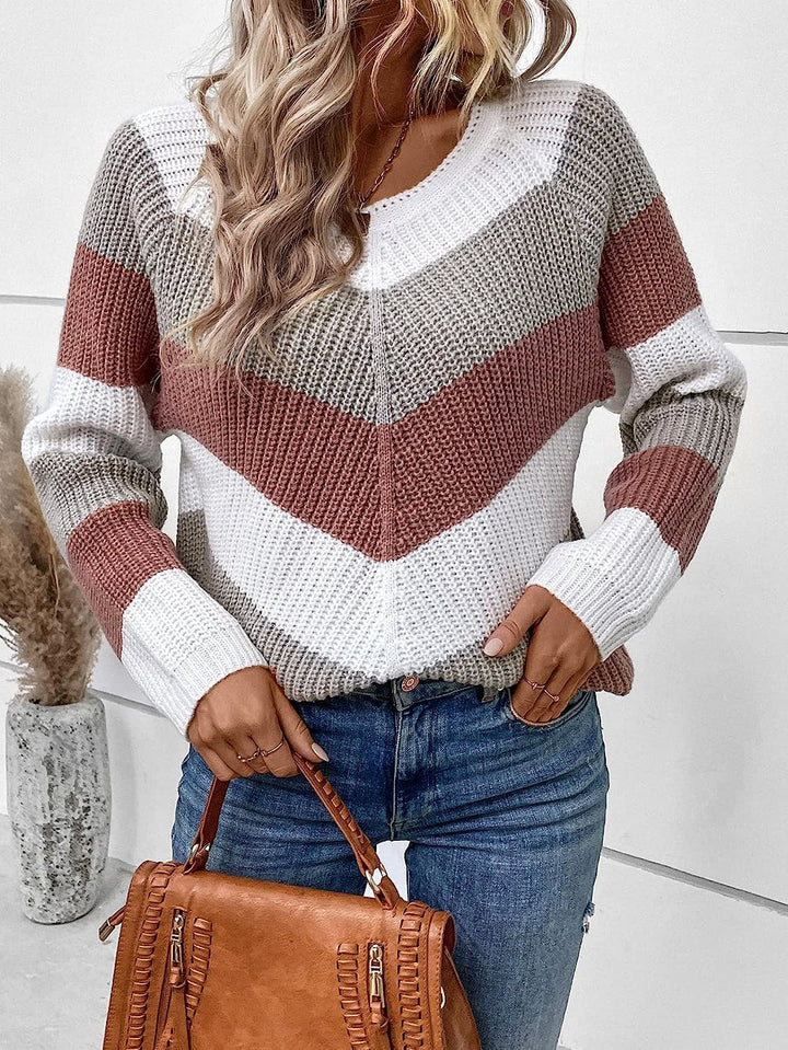Damen Gemusterter Strickpullover im lässigen Stil Drune