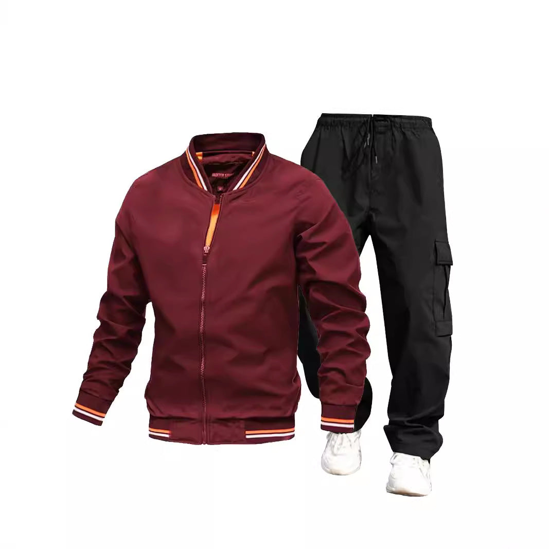 Herren Sportliche Jacke und Cargo-Hose Set Drune