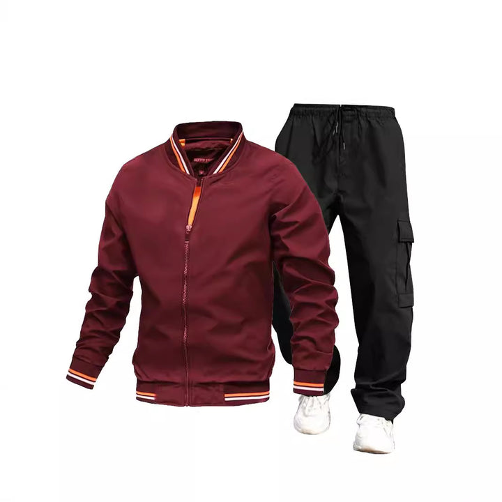 Herren Sportliche Jacke und Cargo-Hose Set Drune