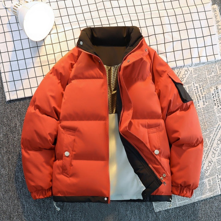 Herren Isolierte Oversize-Pufferjacke mit Kontrast-Innenfutter, Ärmeltasche & Kordelzug Drune