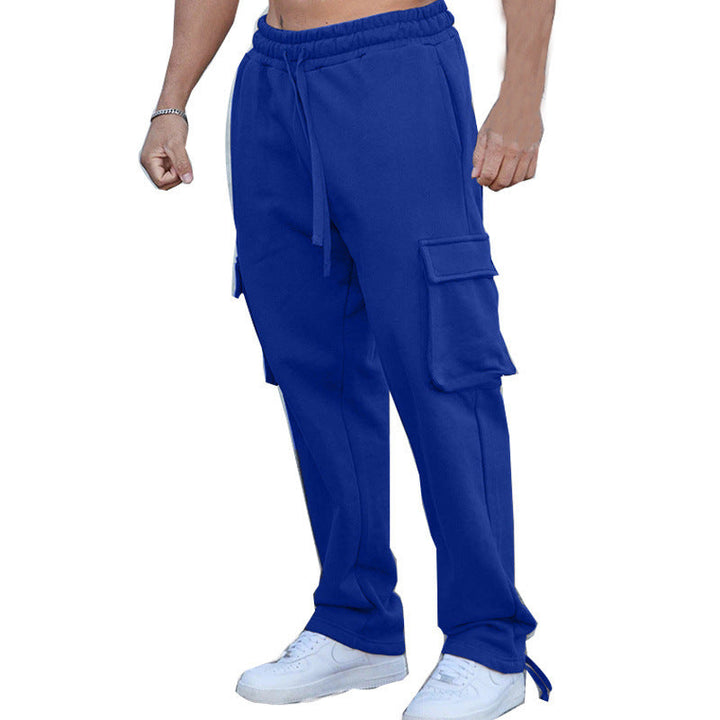 Herren entspannte Cargo-Hose mit praktischem Taschen-Design und elastischem Bund Drune