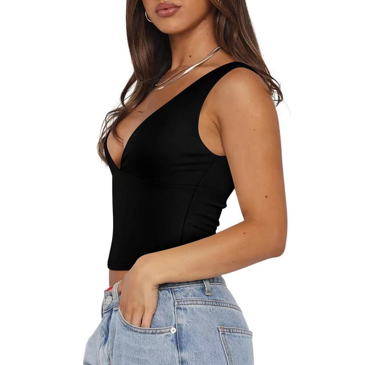 Damen figurbetontes V-Ausschnitt Top Drune