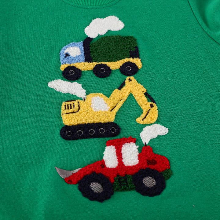 Jungen Sweatshirt mit buntem Bagger- und Lkw-Motiv Drune