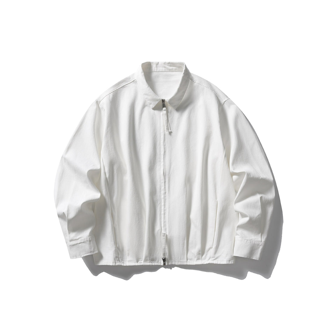 Unisex Leichte Oversize-Blousonjacke mit halbem Reißverschluss und Kentkragen Drune