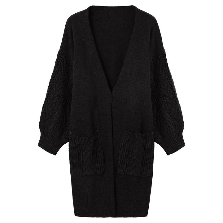 Damen Großer Strickcardigan mit Zopfmuster und praktischen Taschen Drune