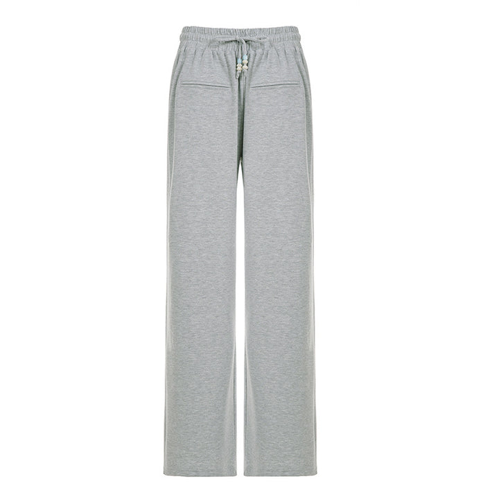 Damen lässige Relax-Hosen mit elastischem Bund und Bindegürtel Drune