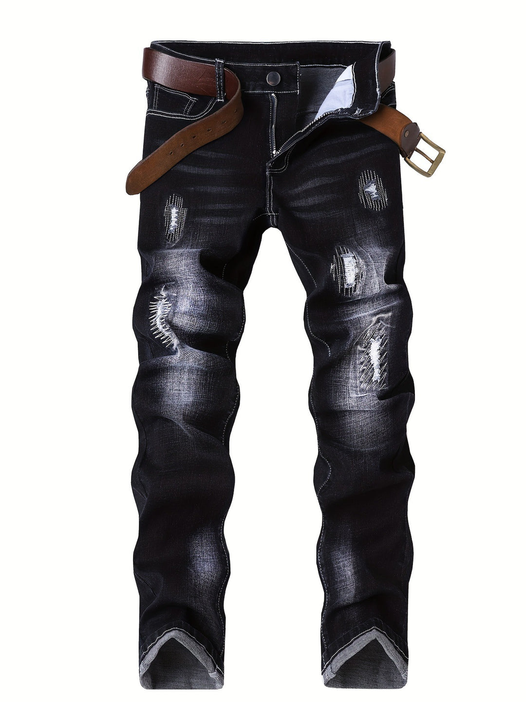 Herren Elegante Slim-Fit Jeans mit modischen Waschungseffekten Drune