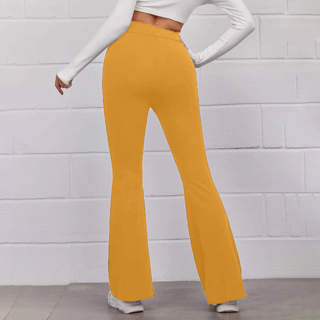 Damen Hochsitze Flared-Hosen Drune