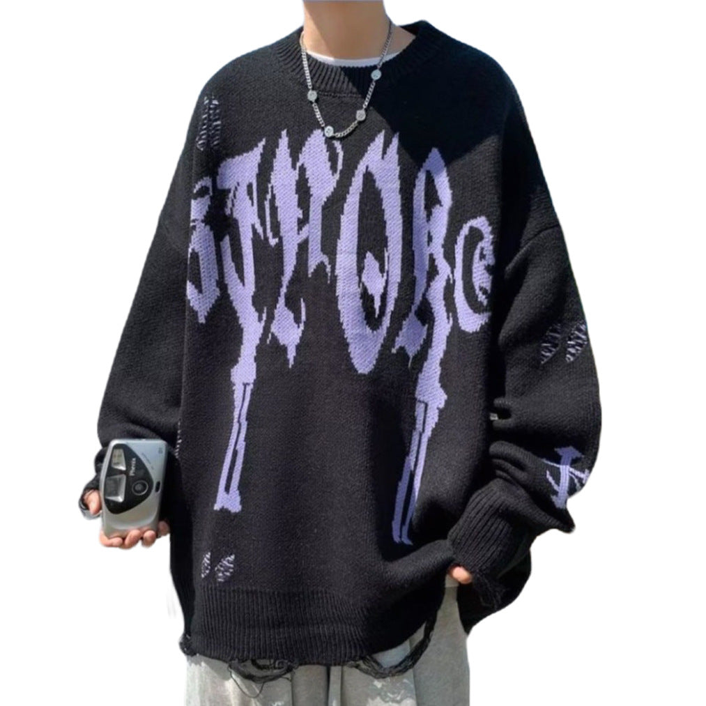 Damen Oversized Rundhalspullover Drune