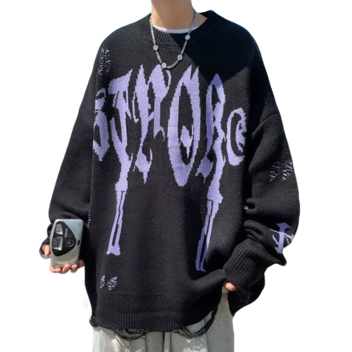Damen Oversized Rundhalspullover Drune