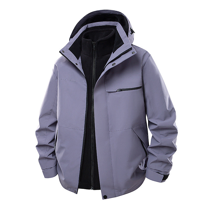Herren Wasserdichte Outdoor-Jacke mit verstellbarer Kapuze Drune