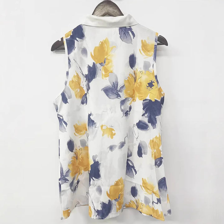 Damen nan Seidenimitat-Buttondown-Top mit Spitzenpasse und Perlenknopfleiste Drune