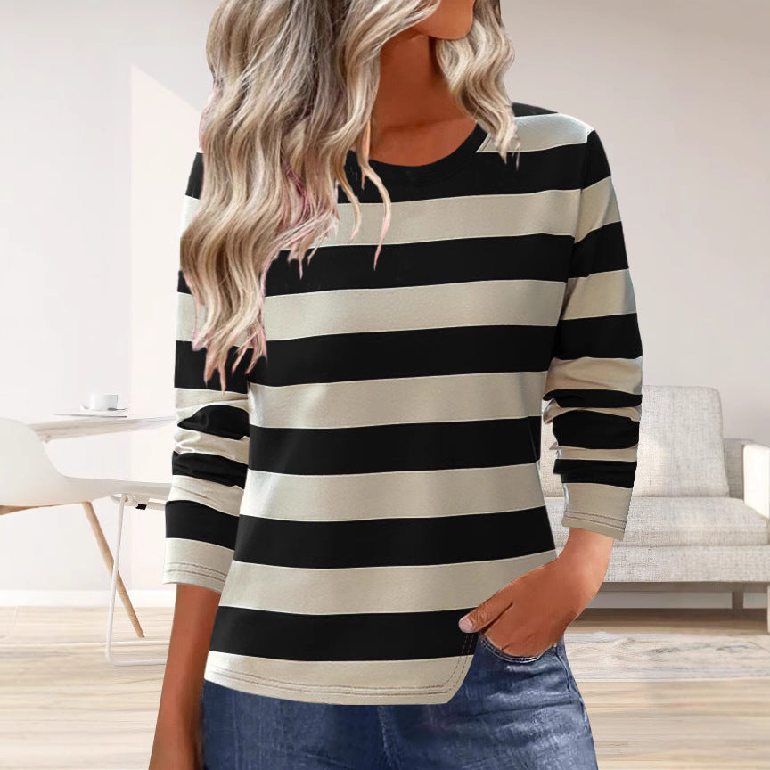 Damen Langarmshirt mit modernem Streifenmuster und bequemer Passform Drune