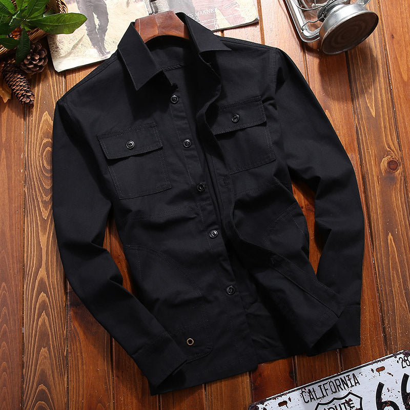 Herren Fieldshirt-Blouson aus robustem Baumwollmix mit Brustpattentaschen Drune