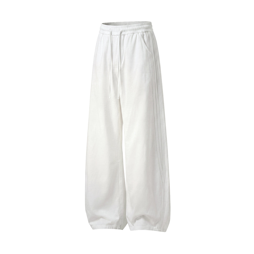 Damen Weite Freizeit-Sweathose mit hoher Taille, Tunnelzug und ballonförmigem Bein Drune
