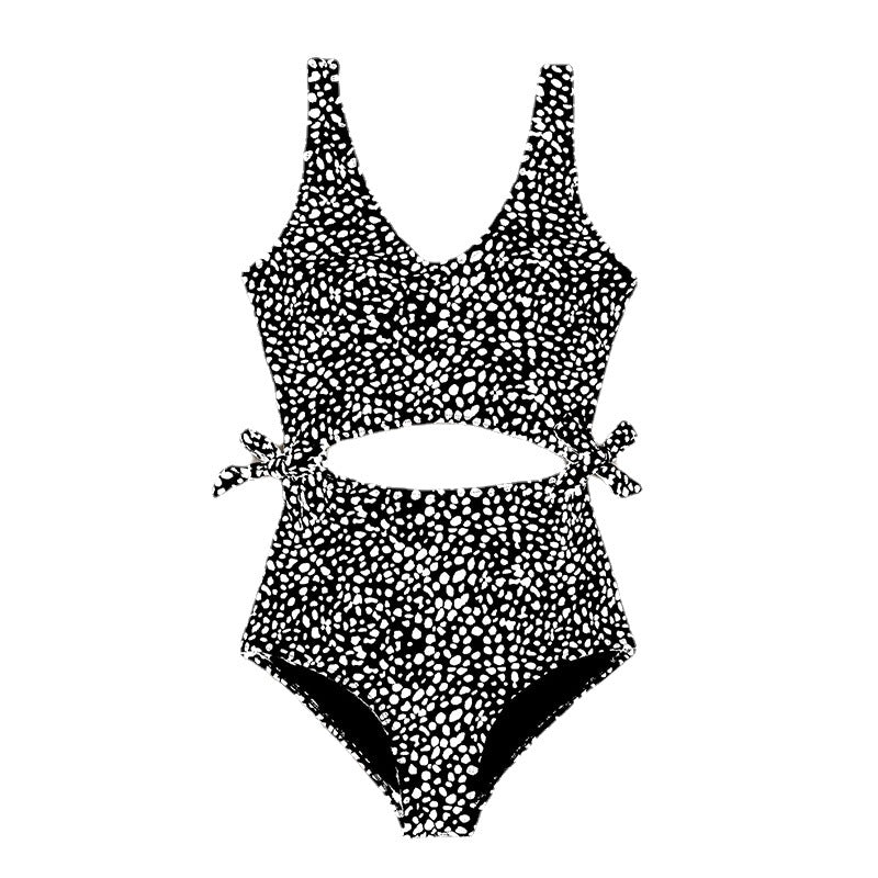 Damen Cropped Badeanzug mit asymmetrischem Design und modischen Bindebändern Drune