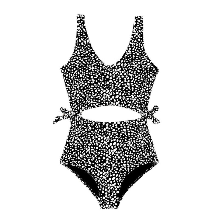 Damen Cropped Badeanzug mit asymmetrischem Design und modischen Bindebändern Drune