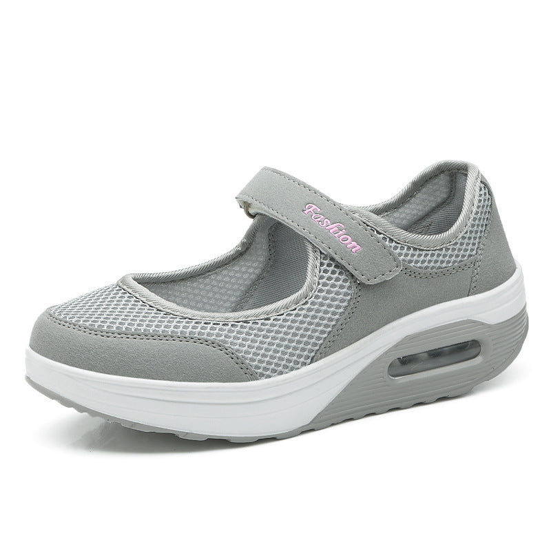 Damen Sportliche Mary-Jane Wedgesneaker mit Luftpolster und atmungsaktivem Mesh Drune