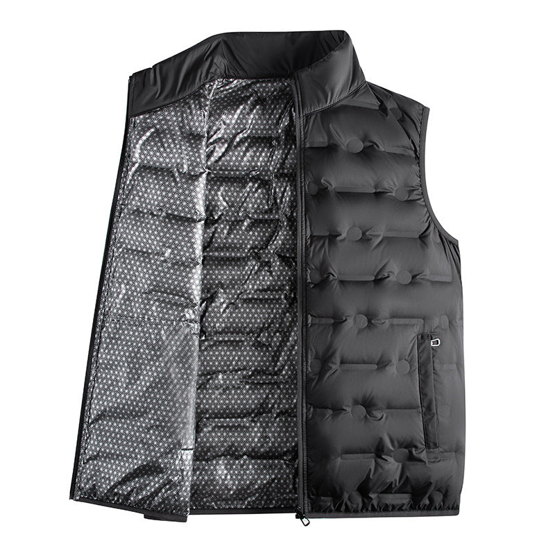 Herren leichte wattierte Stehkragenweste mit reflektierender Thermofolie Drune