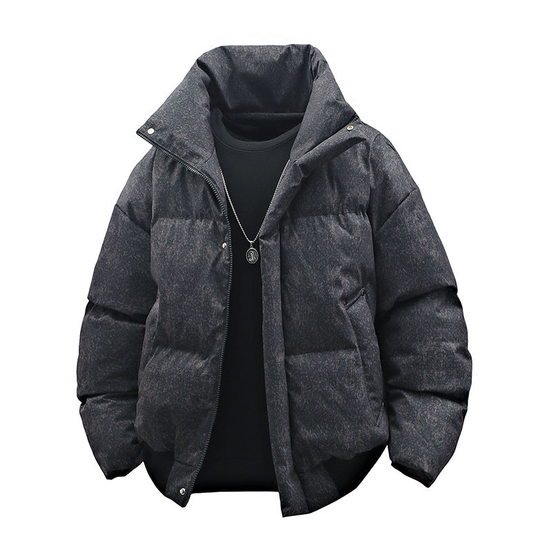 Herren Kurze wattierte Steppjacke mit hohem Stehkragen und matter Strukturoptik Drune