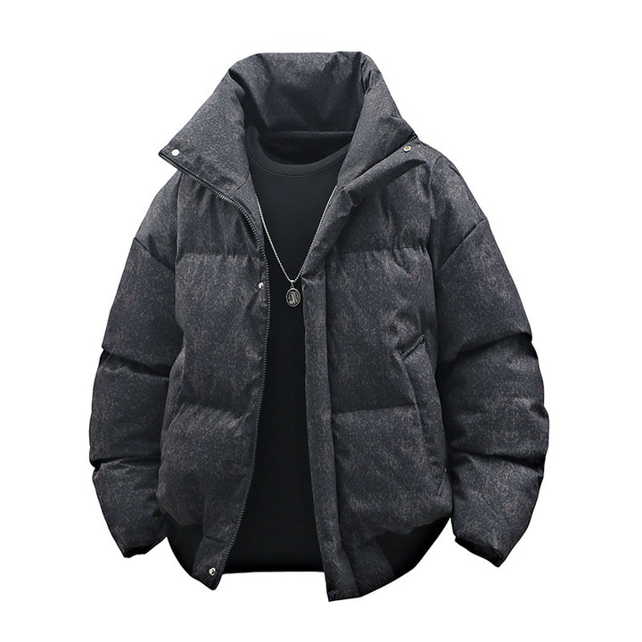 Herren Kurze wattierte Steppjacke mit hohem Stehkragen und matter Strukturoptik Drune