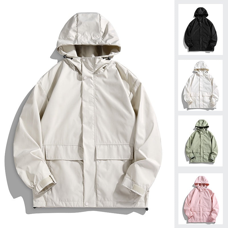 Unisex Wasserdichte Kapuzen-Übergangsjacke mit verstellbarer Kapuze & Utility-Taschen Drune