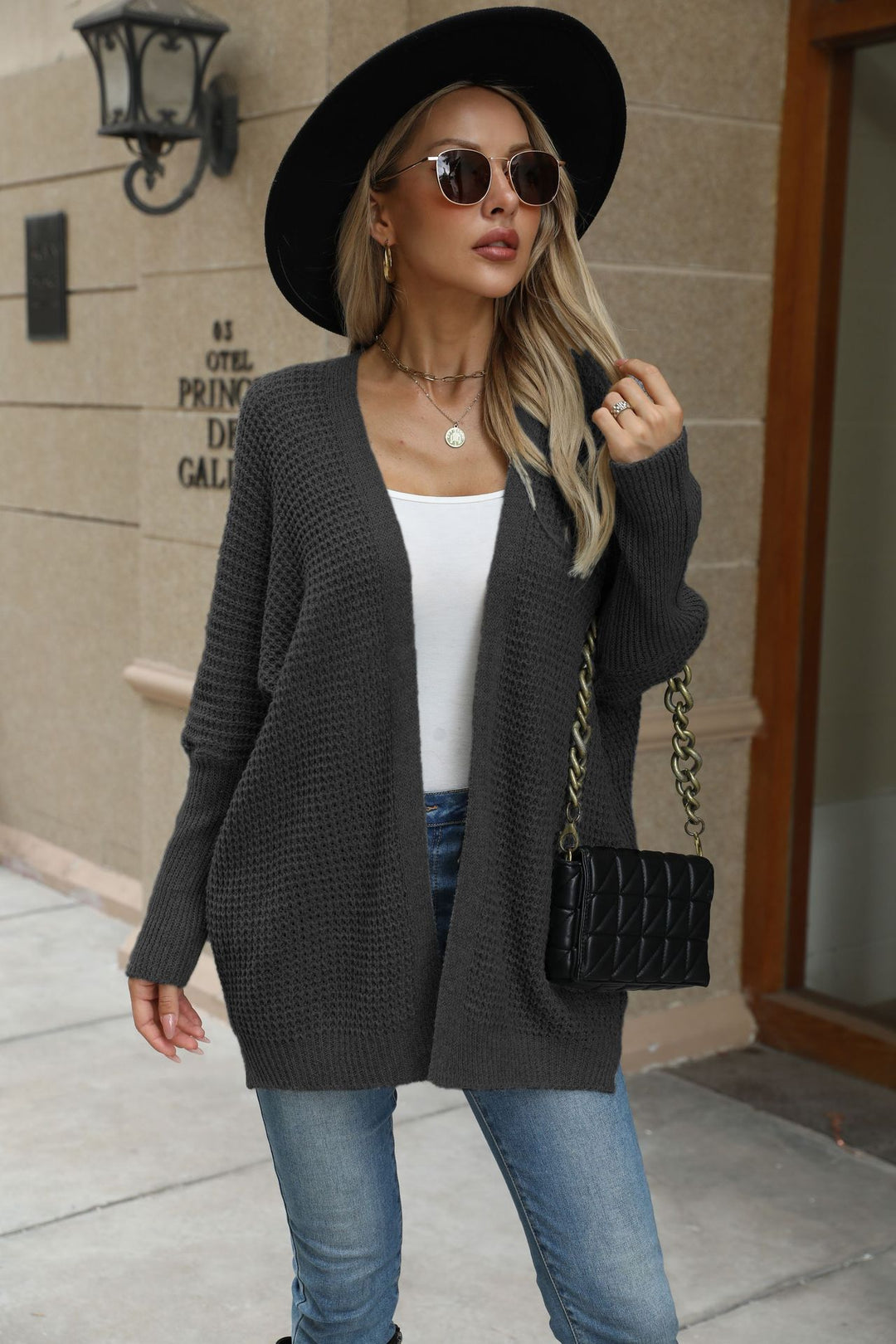 Damen offene Strickjacke mit lässigem Schnitt und weichem Material Drune