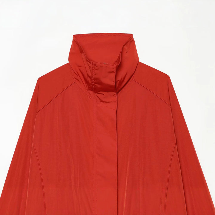Damen Leichter Technical Windbreaker‑Blouson mit hohem Stehkragen, verdecktem Reißverschluss und elastischem Saum Drune