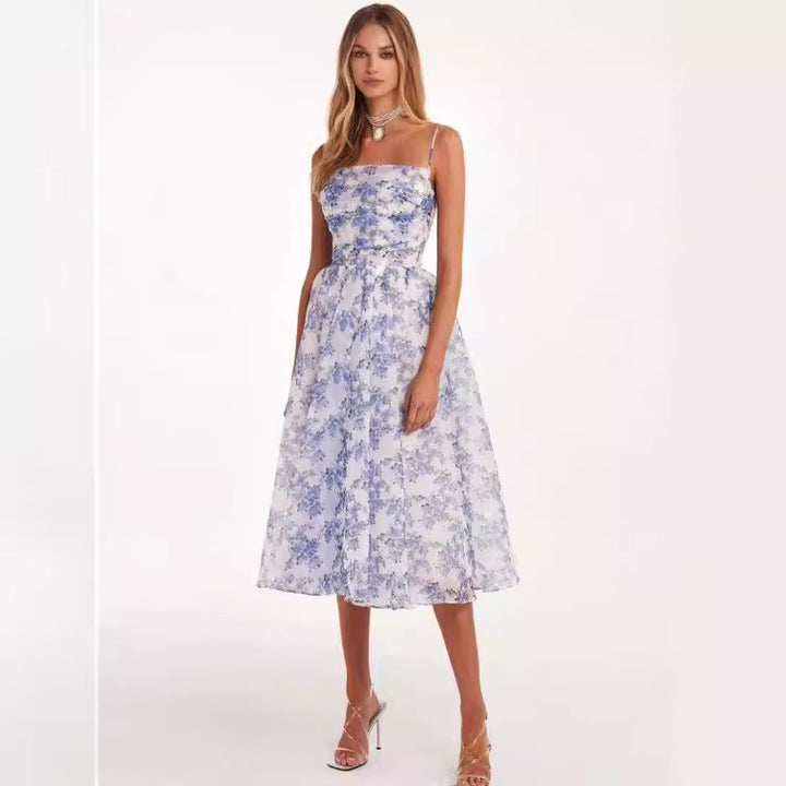 Damen Midi-Kleid mit floralem Chiffon-Obermaterial und schmeichelndem Schnitt Drune