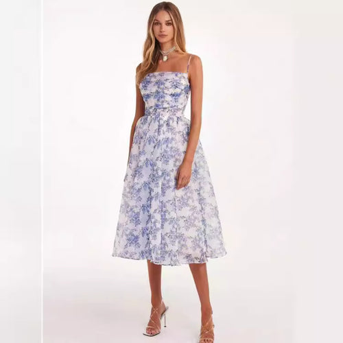 Damen Midi-Kleid mit floralem Chiffon-Obermaterial und schmeichelndem Schnitt Drune