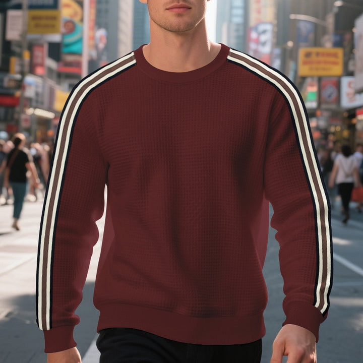 Herren Sportlicher Sweatshirt mit strukturierter Oberfläche und modernen Streifen Drune