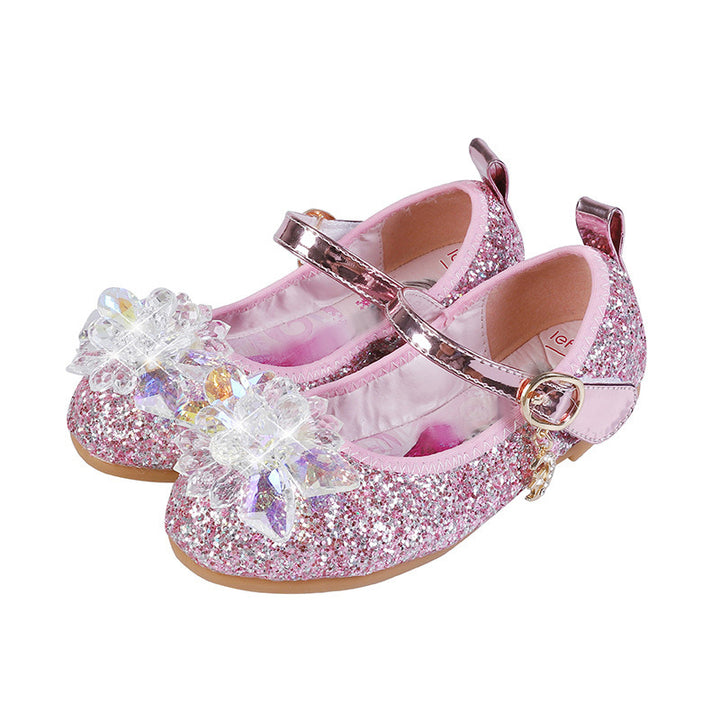 Mädchen Glitzernde Ballerina-Sandalen mit Blumenapplikationen Drune