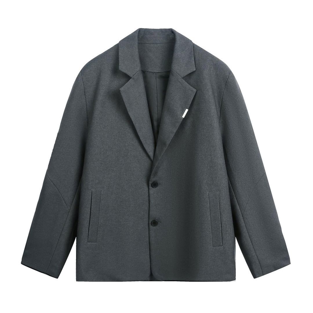 Unisex Boxy-Sakko im Oversize-Schnitt mit Reverskragen und dezentem Knopfverschluss Drune