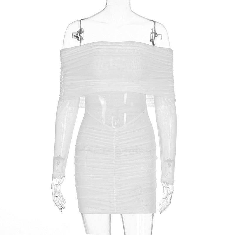 Damen figurbetontes Kleid mit verspieltem Rüschendetail Drune