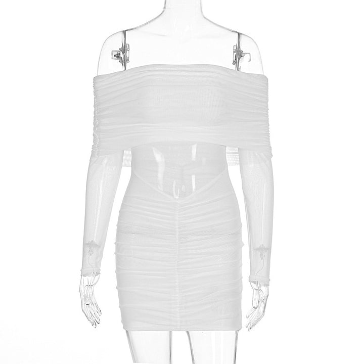 Damen figurbetontes Kleid mit verspieltem Rüschendetail Drune
