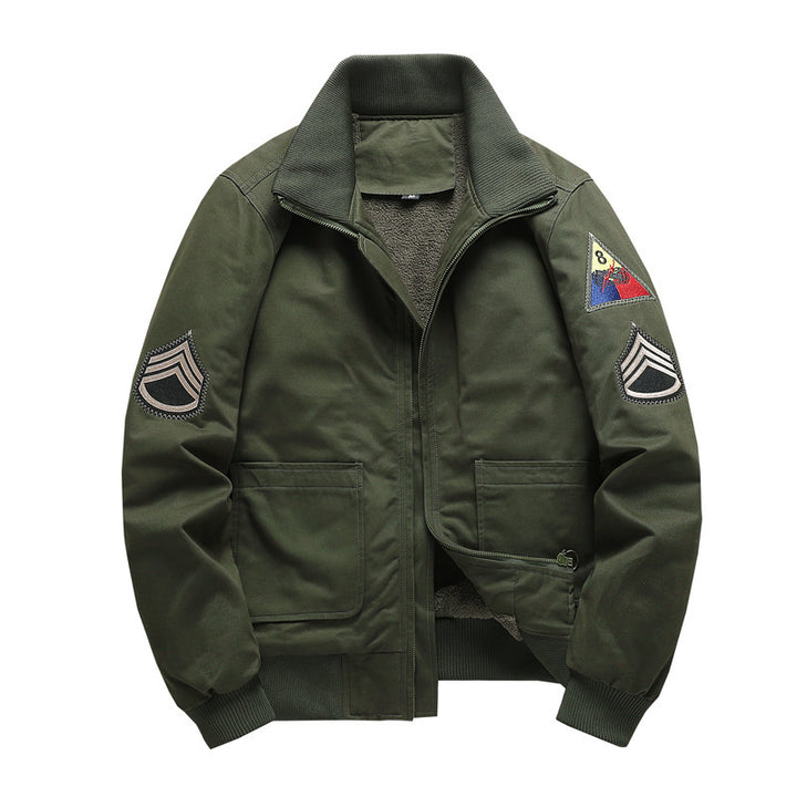 Herren Piloten-Blouson mit Sherpa‑Futter und auffälligen Aufnäher‑Details Drune