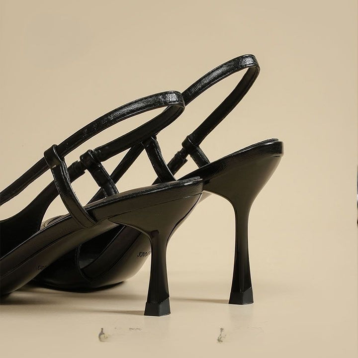 Damen elegante Slingback Pumps mit metallic glänzendem Obermaterial Drune