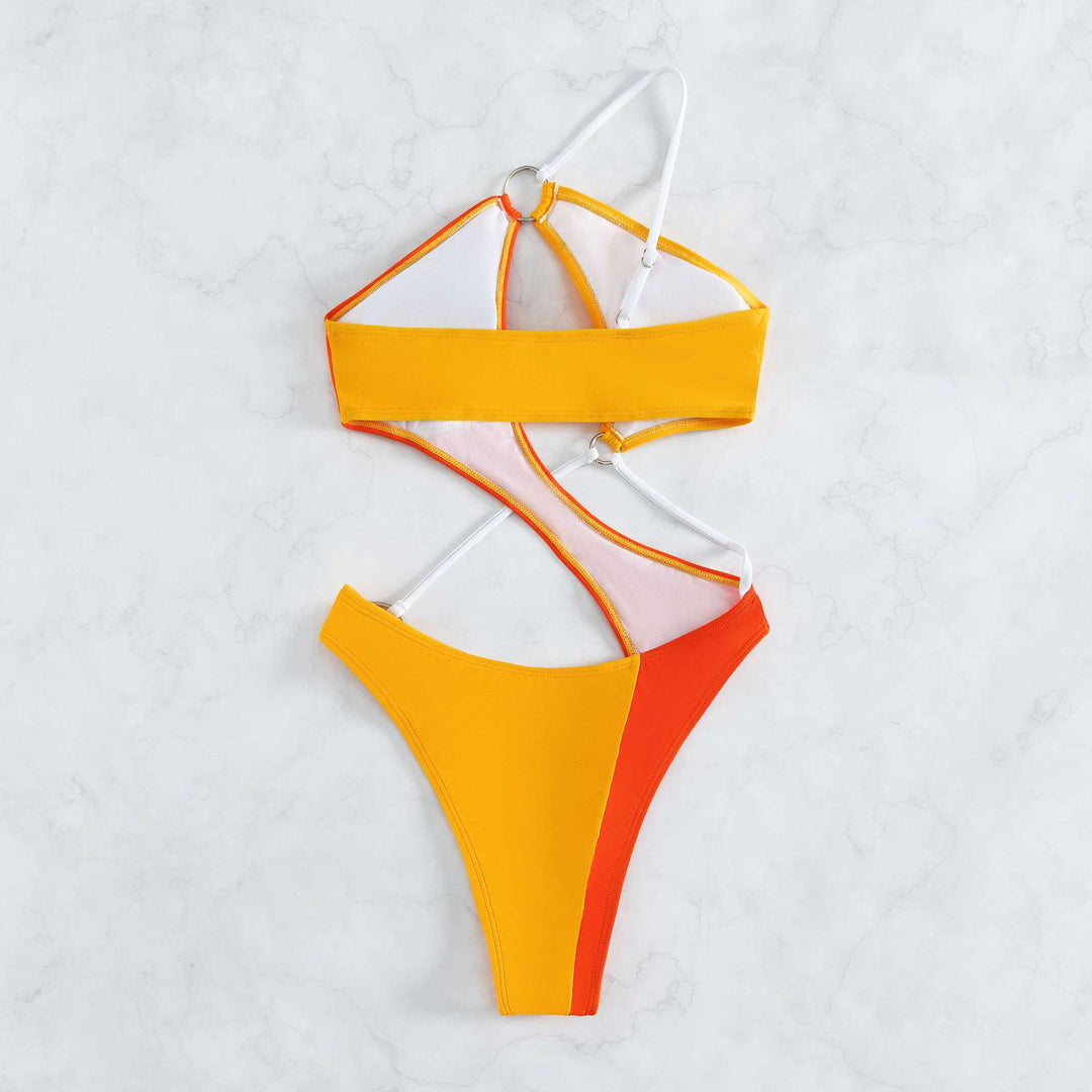 Damen Einteiliger Badeanzug mit innovativem Cut-Out und modischen Ringdetails Drune