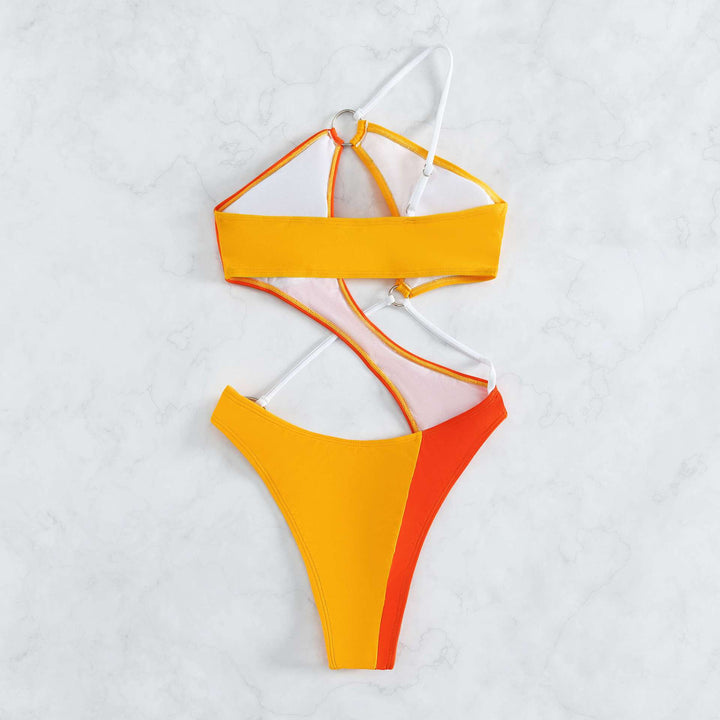 Damen Einteiliger Badeanzug mit innovativem Cut-Out und modischen Ringdetails Drune