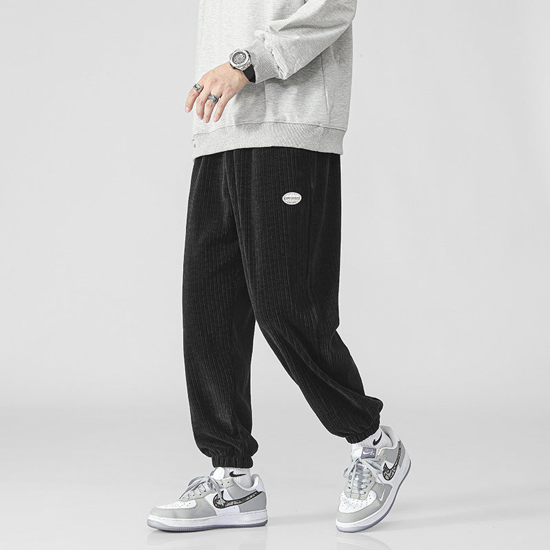 Herren Weiche Cord-Jogginghose im Relaxed-Fit mit elastischem Bund und Bündchen Drune
