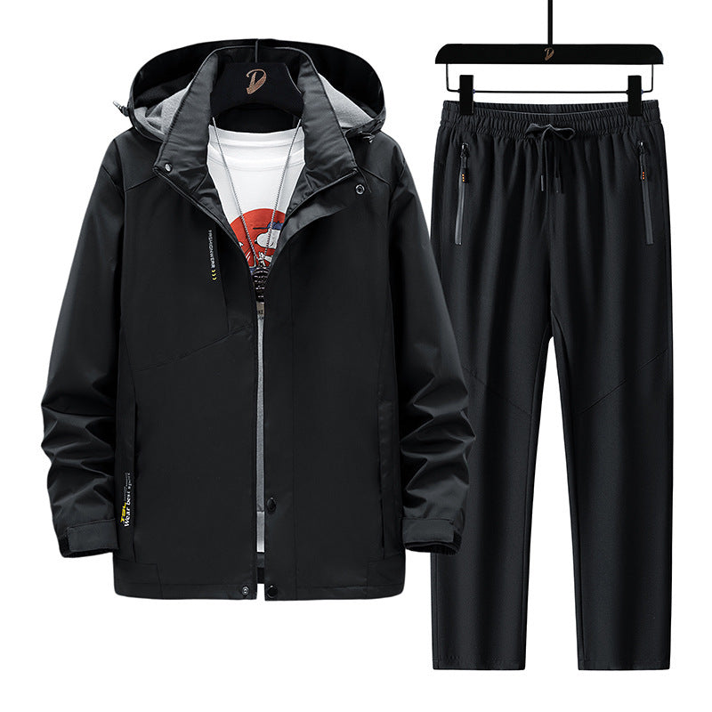 Herren Wetterfeste Outdoorjacke und Sporthose Drune