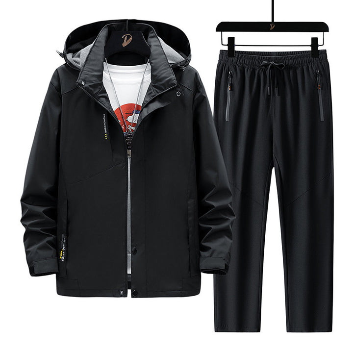Herren Wetterfeste Outdoorjacke und Sporthose Drune