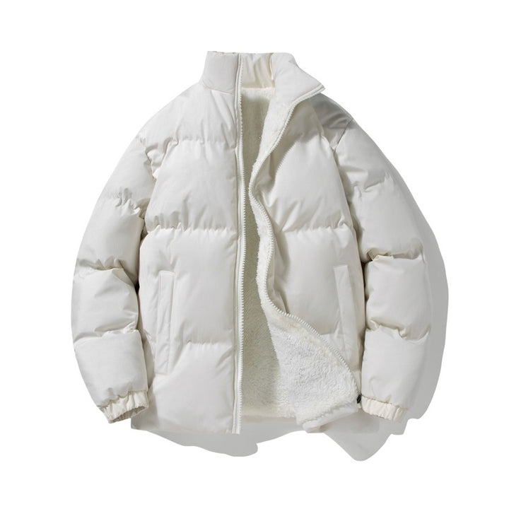Herren Wattierte Oversize-Steppjacke mit Teddyfutter und hohem Stehkragen Drune