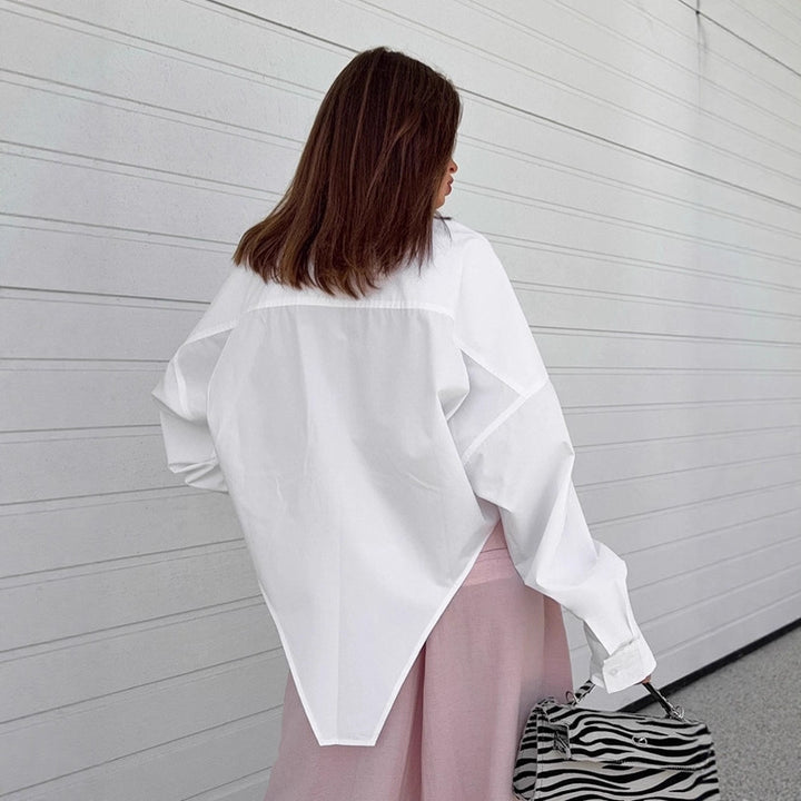 Damen Oversized Hemd mit lässigem Schnitt und modischen Details Drune