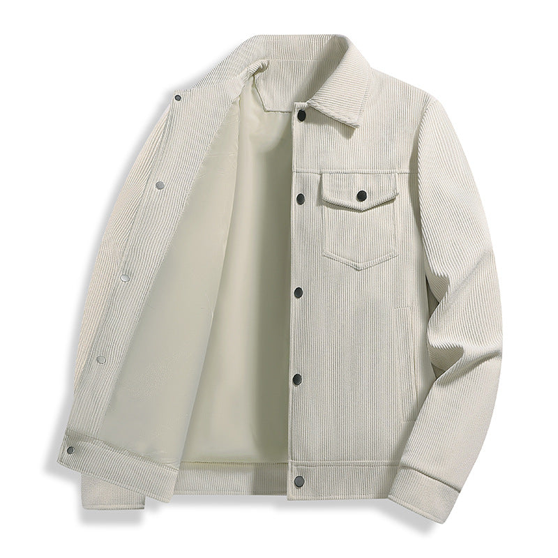 Herren Cord-Truckerjacke mit Thermofutter & Druckknopffront Drune