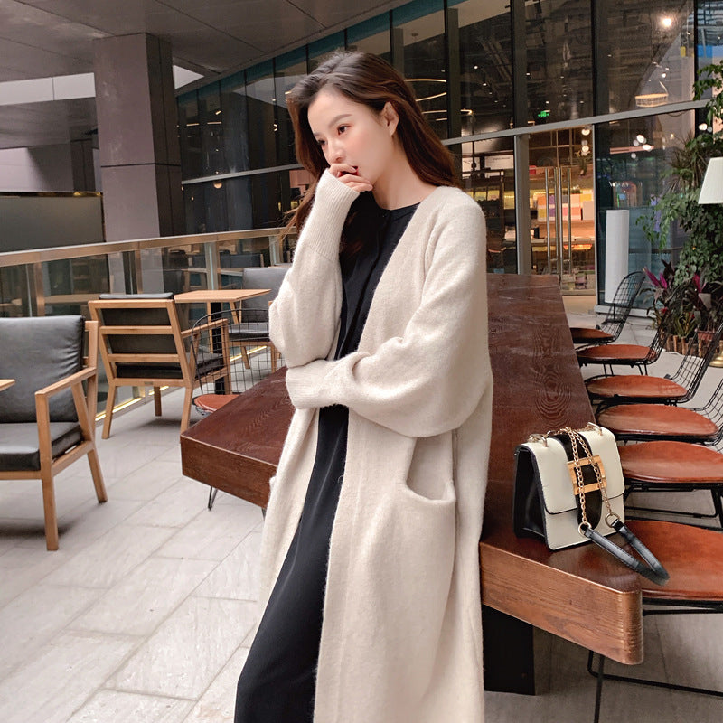 Damen Lässige Strickjacke mit tiefen Taschen und offenem Schnitt Drune